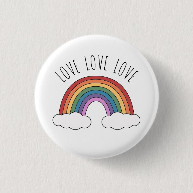 Badge Rond 2,50 Cm Rainbow Love Love Love (Devant)