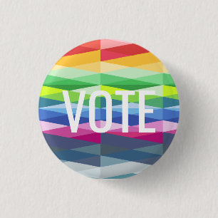 Badge Rond 2,50 Cm Rainbow Prism Abstract Geometric Design - VOTE