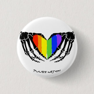 Badge Rond 2,50 Cm Rainbow Skeleton Hands Heart Gay Pride