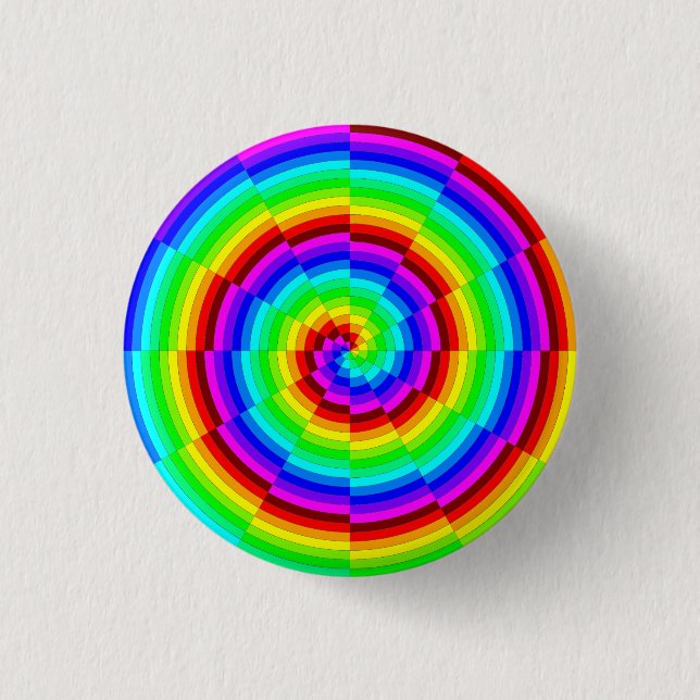 Badge Rond 2,50 Cm Rainbow Spiral par Kenneth Yoncich (Devant)
