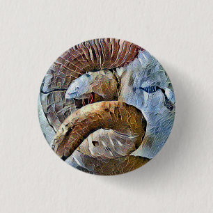 BADGE ROND 2,50 CM RAM SHEEP FARM ANIMAL