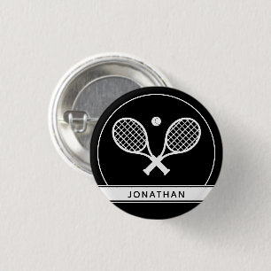 Badge Rond 2,50 Cm Raquette de Tennis Elégante et Ball Cute personnal