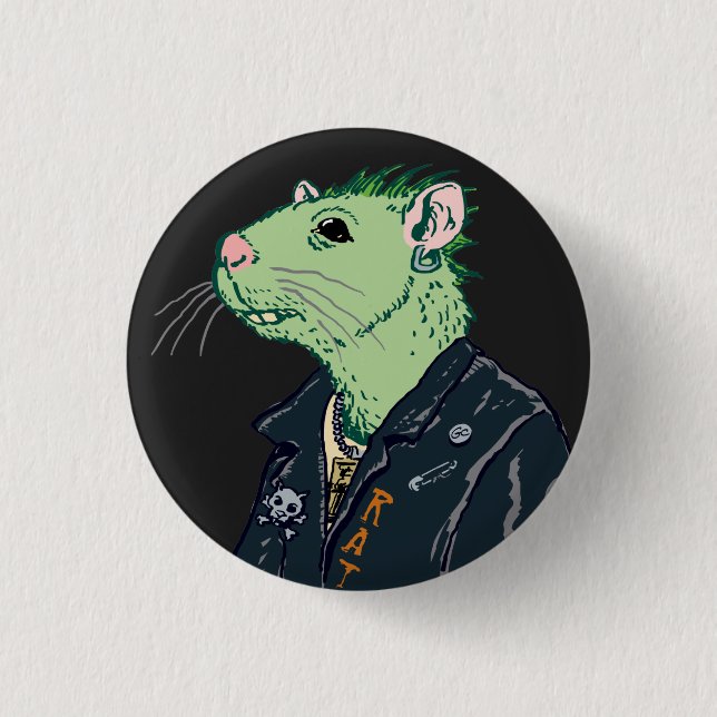 Badge Rond 2,50 Cm Rat Punk™ (Devant)