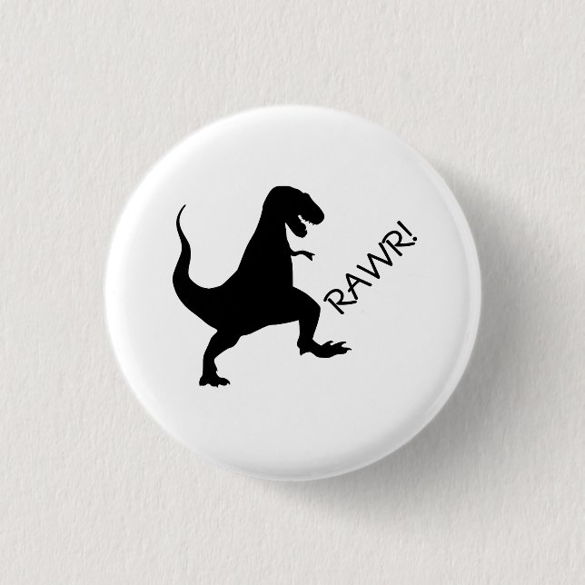 Badge Rond 2,50 Cm Rawr de T Rex ! Bouton (Devant)