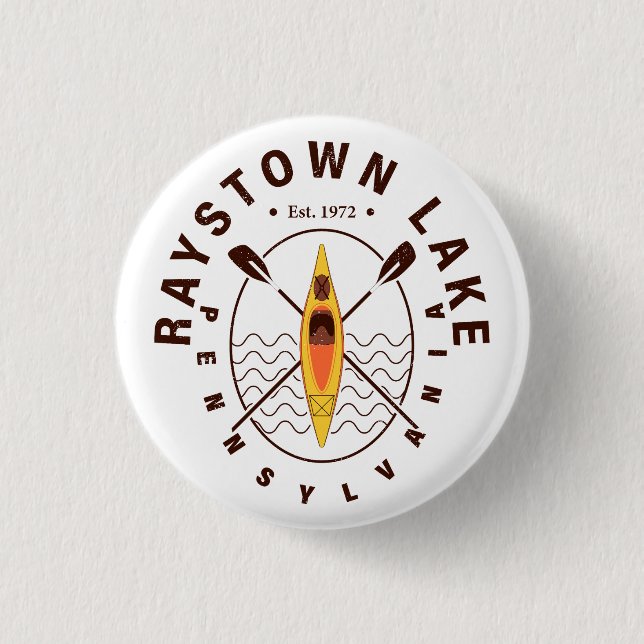 Badge Rond 2,50 Cm Raystown Lake Pennsylvania Kayaking Souvenirs (Devant)