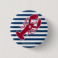 Rayure blanche bleue de monogramme rouge nautique