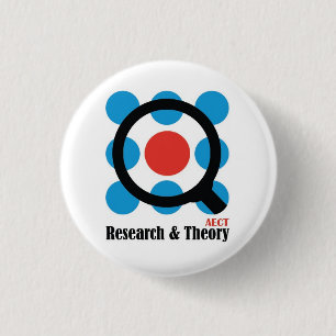 Badge Rond 2,50 Cm Recherche d'AECT et bouton de théorie