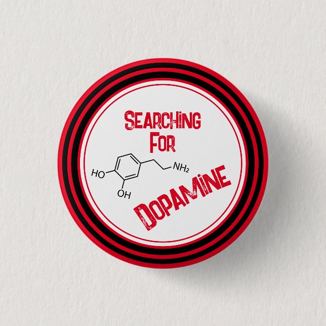 Badge Rond 2,50 Cm Recherche Du Bouton Dopamine (Devant)