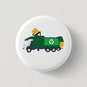 Badge Rond 2,50 Cm Recyclage Camion à ordures