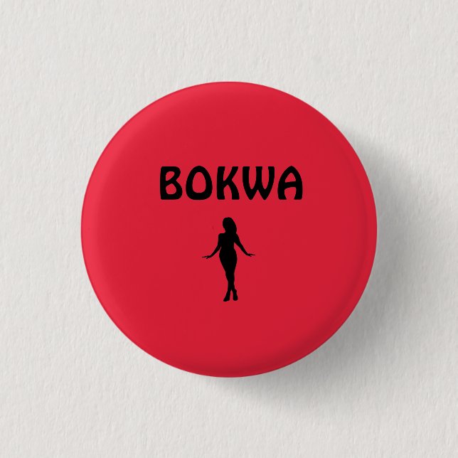 Badge Rond 2,50 Cm Red Dancer Silhouette Bokwa (Devant)