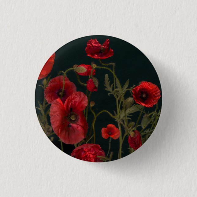 Badge Rond 2,50 Cm Red Poppies (Devant)