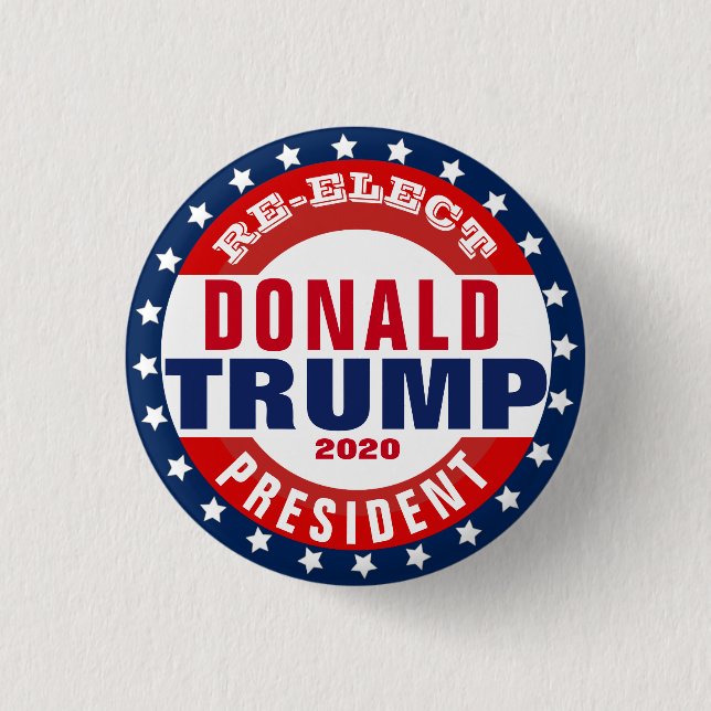 Badge Rond 2,50 Cm Réélire Donald Trump à la présidence (Devant)