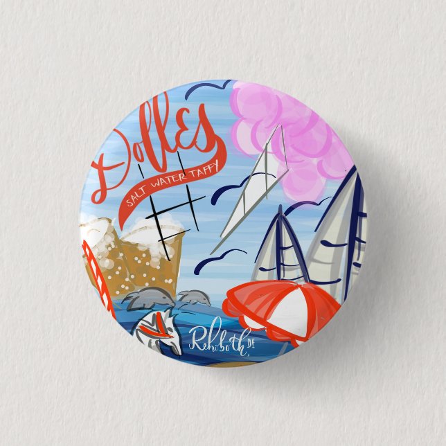 Badge Rond 2,50 Cm Rehoboth Beach (Devant)