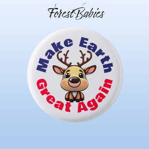 Badge Rond 2,50 Cm ReinDeer, Rendre la Terre grande, De l'environneme