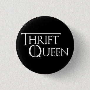 Badge Rond 2,50 Cm Reine de bouton de Thrifting