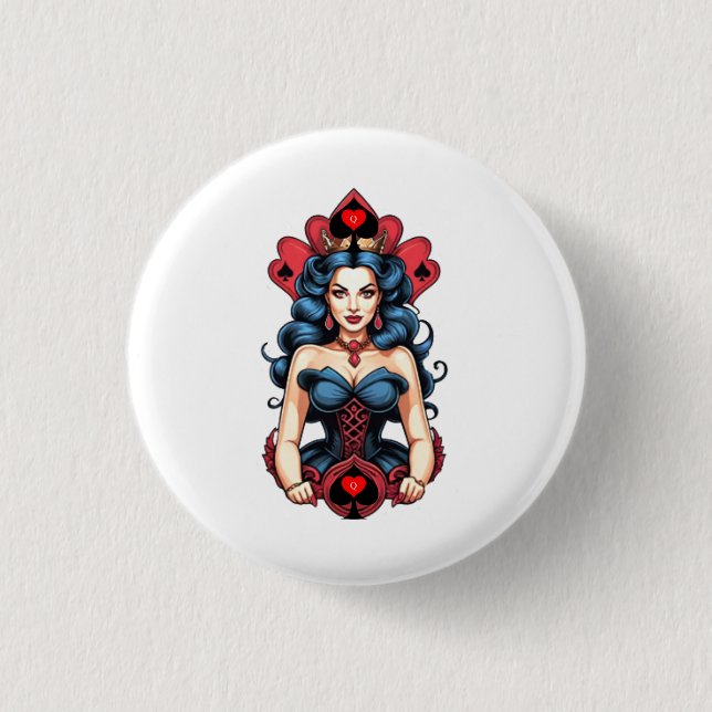 Badge Rond 2,50 Cm Reine de Pique Thunder_Cove (Devant)