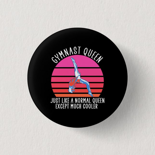 Badge Rond 2,50 Cm Reine Gymnaste (Devant)
