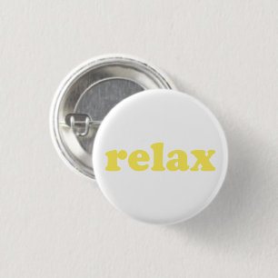Badge Rond 2,50 Cm relax, jaune soleil / blanc rond Bouton