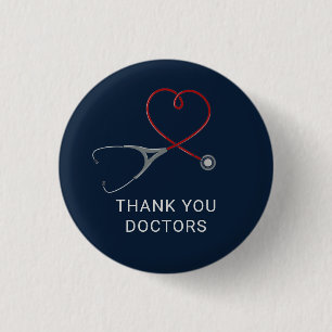 Badge Rond 2,50 Cm Remerciement aux médecins travailleurs de première