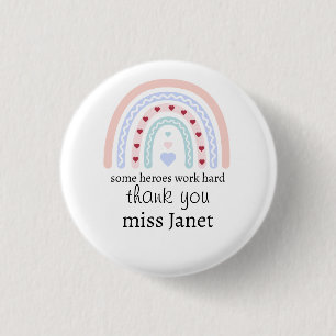 Badge Rond 2,50 Cm Remerciements aux enseignants - Cadeau pour le mei
