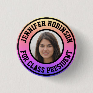 Badge Rond 2,50 Cm Remplacer la photo Bouton Président de classe