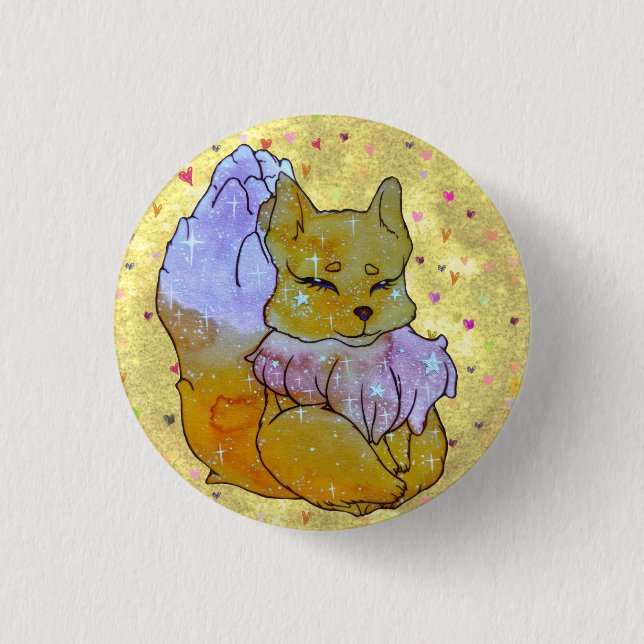 Badge Rond 2,50 Cm Renard nommé Dice (Devant)
