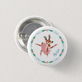 Badge Rond 2,50 Cm Renne et danseuse de ballet personnalisés et Noël