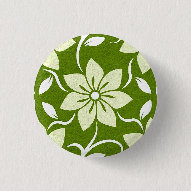 Badge Rond 2,50 Cm Répétition de Fleur d'Olivier (Devant)