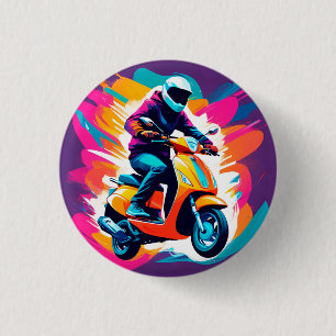 Badge Rond 2,50 Cm Représentation artistique colorée d'une personne à