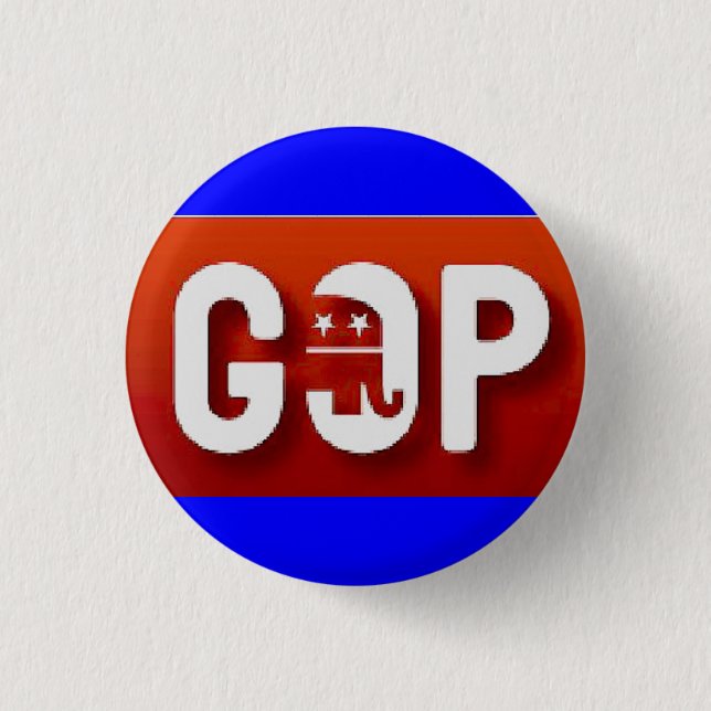 Badge Rond 2,50 Cm République de naissance américaine GOP Eléphant ré (Devant)