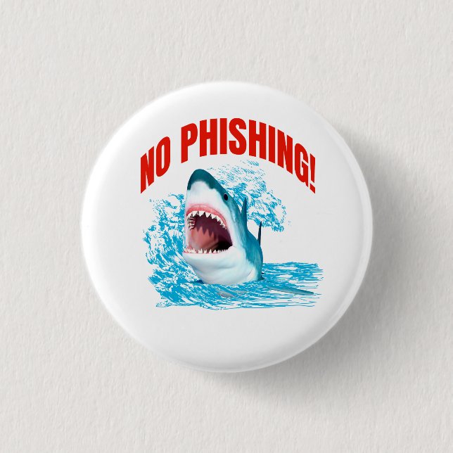 Badge Rond 2,50 Cm Requin Anti Phame Drôle (Devant)