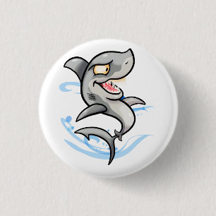 Badge Rond 2,50 Cm Requin caricature cool