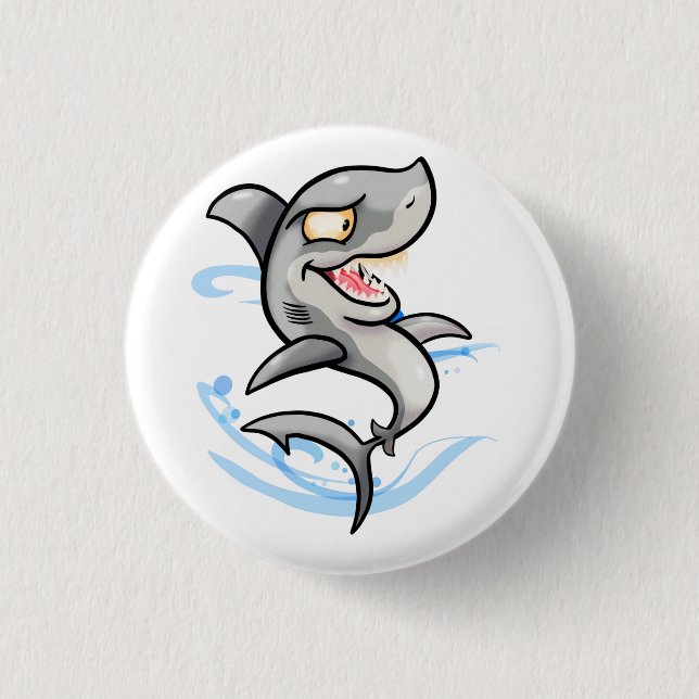 Badge Rond 2,50 Cm Requin caricature cool (Devant)