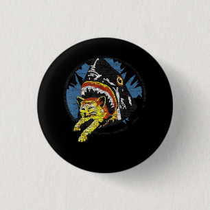 Badge Rond 2,50 Cm Requin Manger Un Chat Drôle Cadeaux De Requin