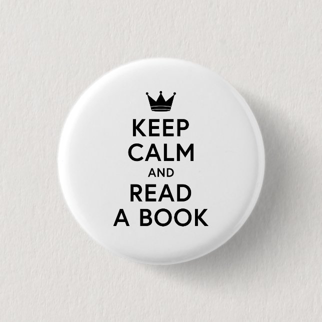 Badge Rond 2,50 Cm Réservez pour rester calme et lire un livre (Devant)