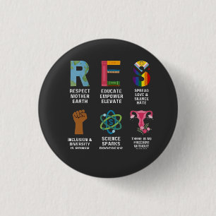Badge Rond 2,50 Cm Résister Floral Droits LGBTQ L'égalité trans
