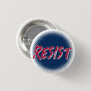 Badge Rond 2,50 Cm Résister Résistance Rouge Bleu Personnalisé