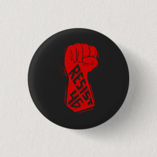 Badge Rond 2,50 Cm Résistez à 46 Poing Clenché Anti-Biden