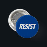 Badge Rond 2,50 Cm Résistez à la typographie moderne blanche et bleue<br><div class="desc">Bouton de résistance à la typographie moderne blanche et bleue</div>