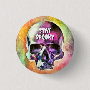Badge Rond 2,50 Cm Reste Éffrayant. Bouton