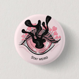 Badge Rond 2,50 Cm Restez bizarre Goth Rose Oeil Déplaisant Horreur W