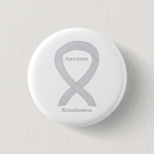 Badge Rond 2,50 Cm Rétinoblastoma White Awareness Ribbon Custom Pin