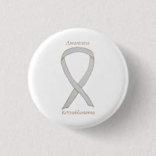 Badge Rond 2,50 Cm Rétinoblastoma White Awareness Ribbon Custom Pin