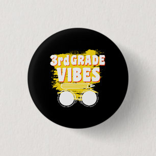 Badge Rond 2,50 Cm Retour à l'école 3e année Vibes Chemise Premier jo