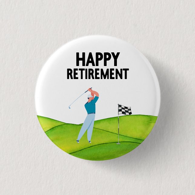 Badge Rond 2,50 Cm Retraite de golf pour golfeur (Devant)