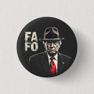 Badge Rond 2,50 Cm Retro Américain Donald Trump FAFO USA Drapeau Patr