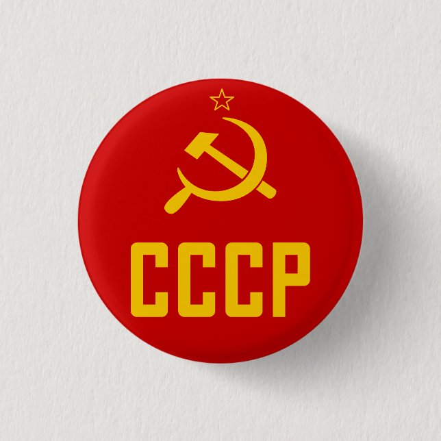 Badge Rond 2,50 Cm Rétro bouton d'Union Soviétique de CCCP URSS (Devant)
