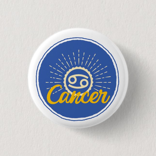 Badge Rond 2,50 Cm Rétro Cancer Zodiac Sign (Devant)