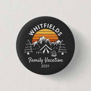 Badge Rond 2,50 Cm Retro Famille Camping vacances Nom personnalisé