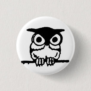 Badge Rond 2,50 Cm rétro hibou